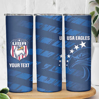 United States Rugby Custom Skinny Tumbler USA Eagle Go Champions - Wonder Print Shop