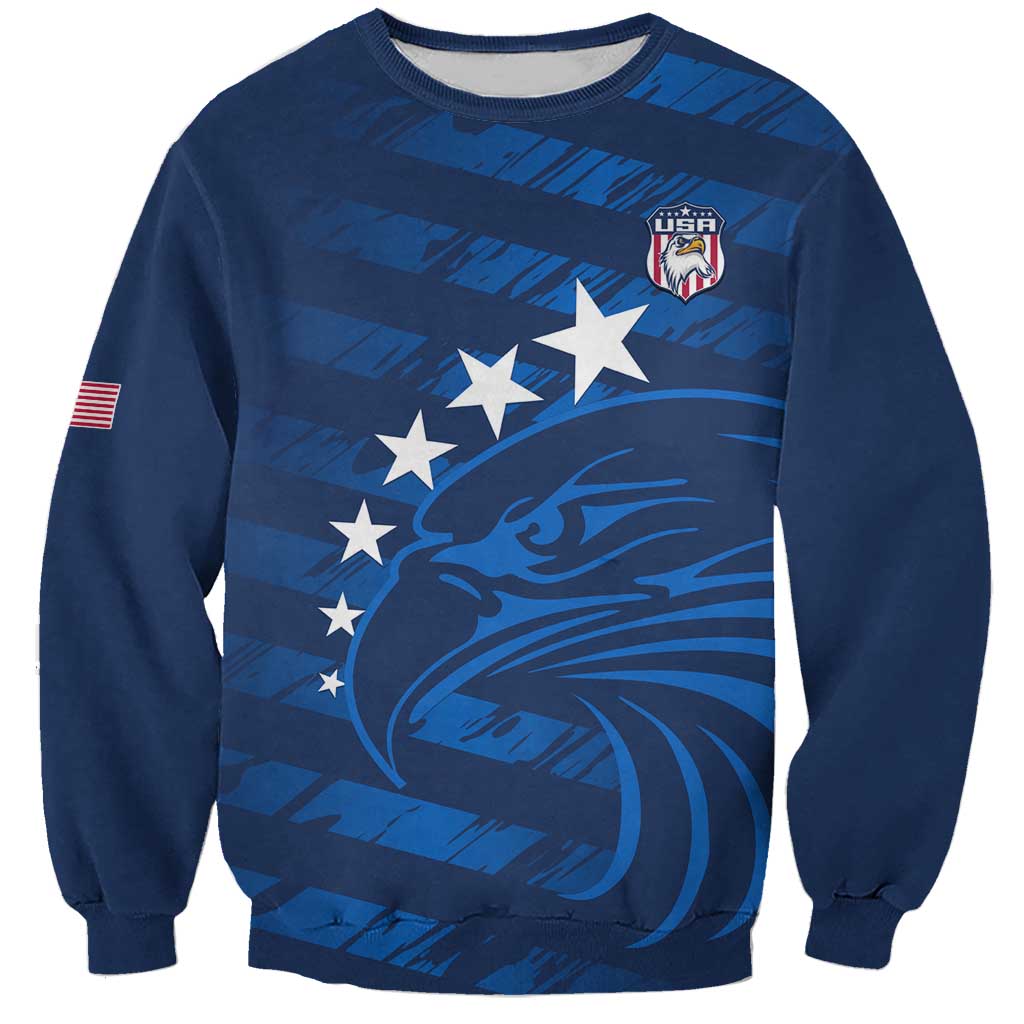 United States Rugby Custom Sweatshirt USA Eagle Go Champions - Wonder Print Shop