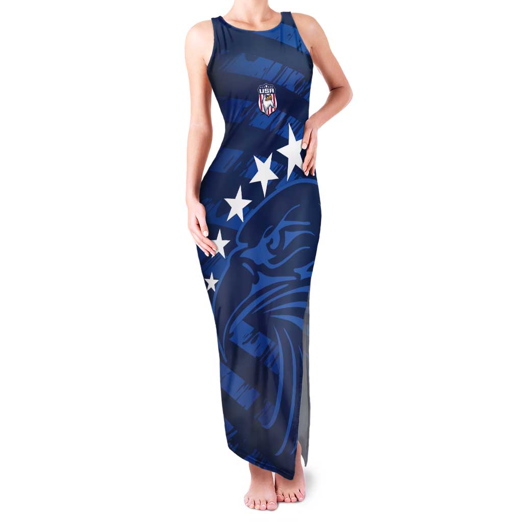 United States Rugby Custom Tank Maxi Dress USA Eagle Go Champions - Wonder Print Shop