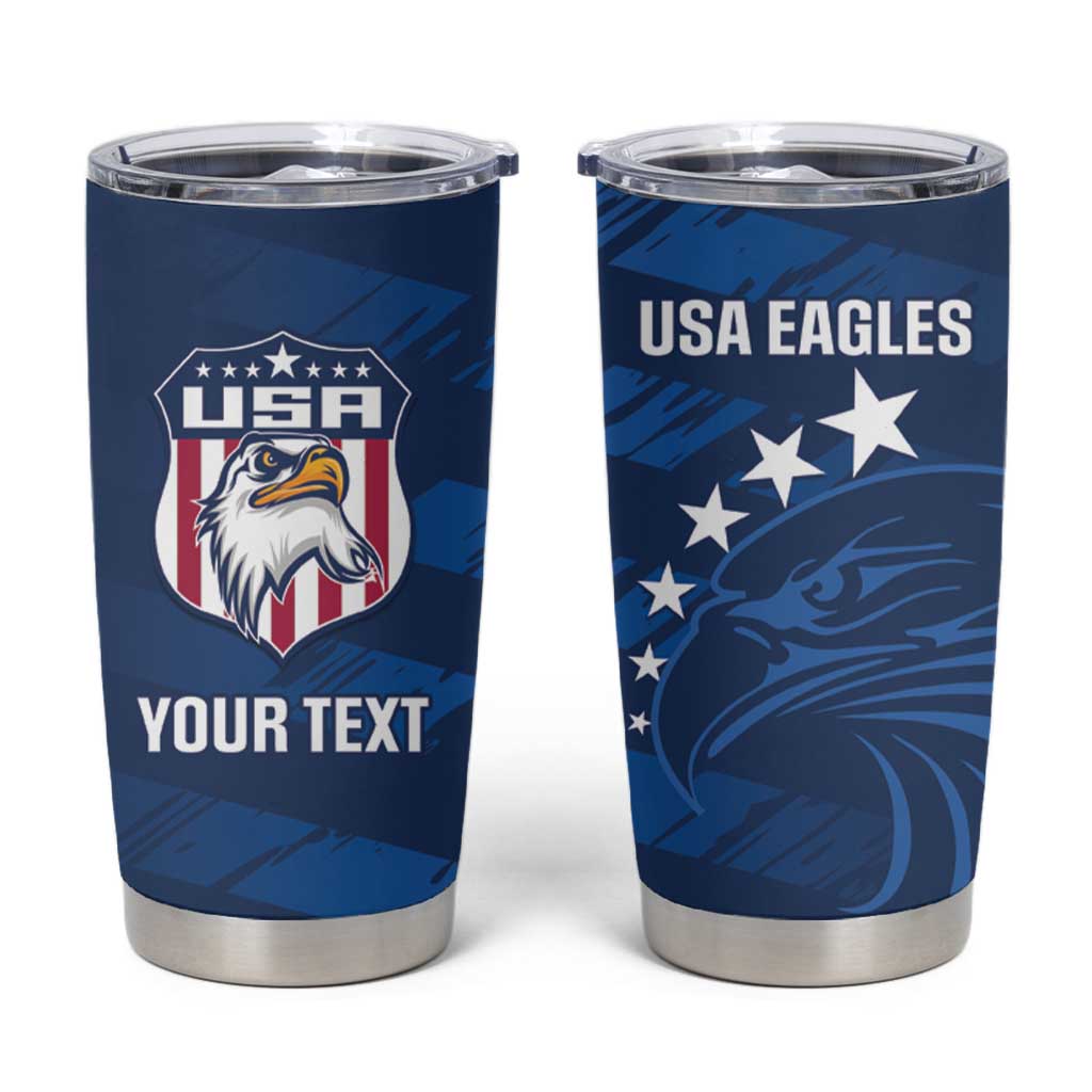 United States Rugby Custom Tumbler Cup USA Eagle Go Champions - Wonder Print Shop