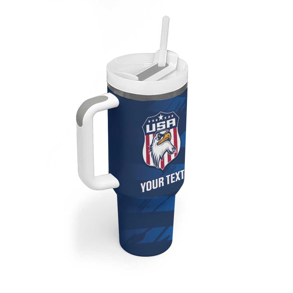 United States Rugby Custom Tumbler With Handle USA Eagle Go Champions - Wonder Print Shop