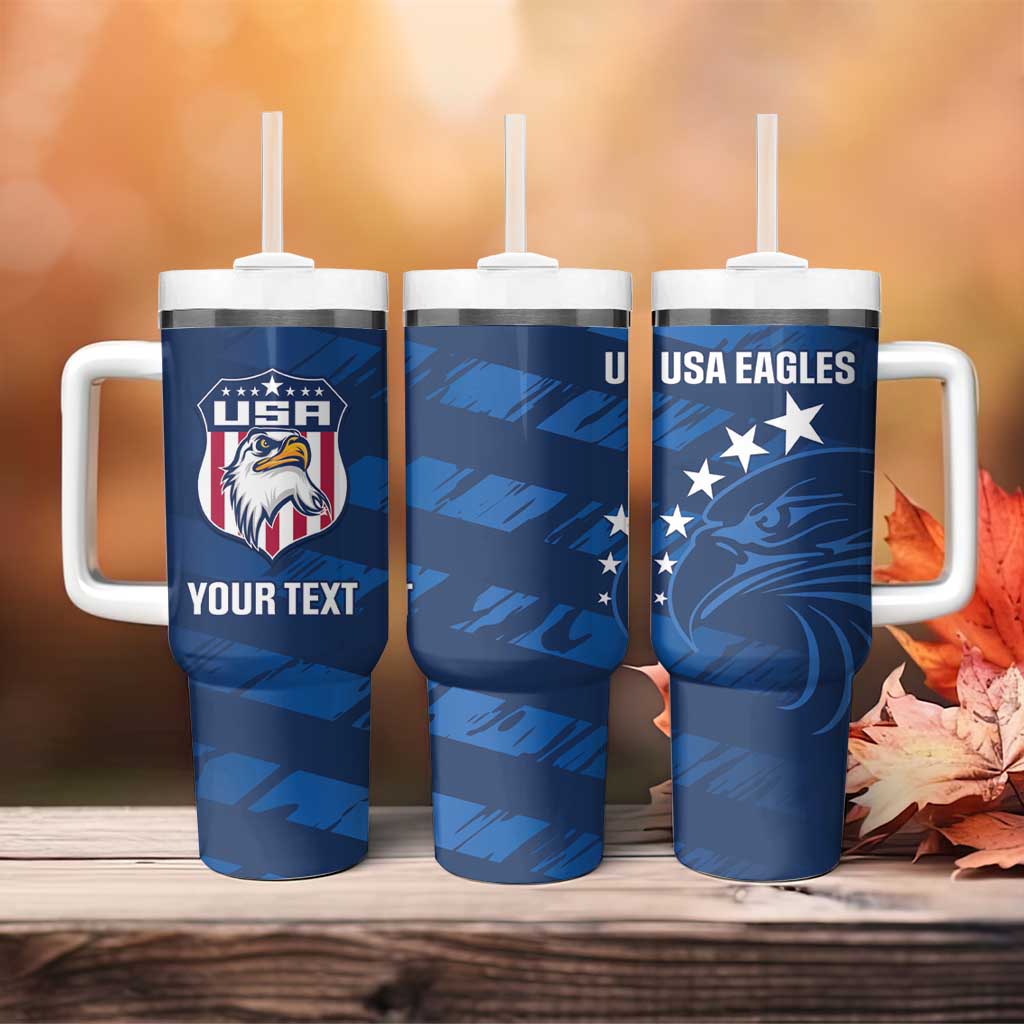 United States Rugby Custom Tumbler With Handle USA Eagle Go Champions - Wonder Print Shop
