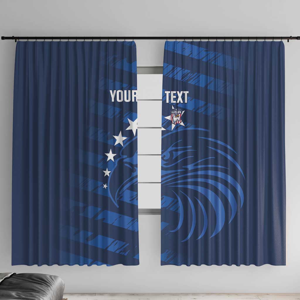 United States Rugby Custom Window Curtain USA Eagle Go Champions - Wonder Print Shop