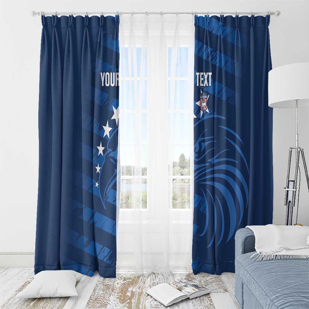 United States Rugby Custom Window Curtain USA Eagle Go Champions - Wonder Print Shop