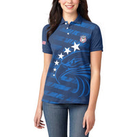 United States Rugby Custom Women Polo Shirt USA Eagle Go Champions - Wonder Print Shop