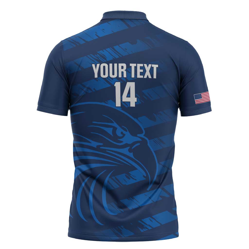 United States Rugby Custom Zipper Polo Shirt USA Eagle Go Champions - Wonder Print Shop