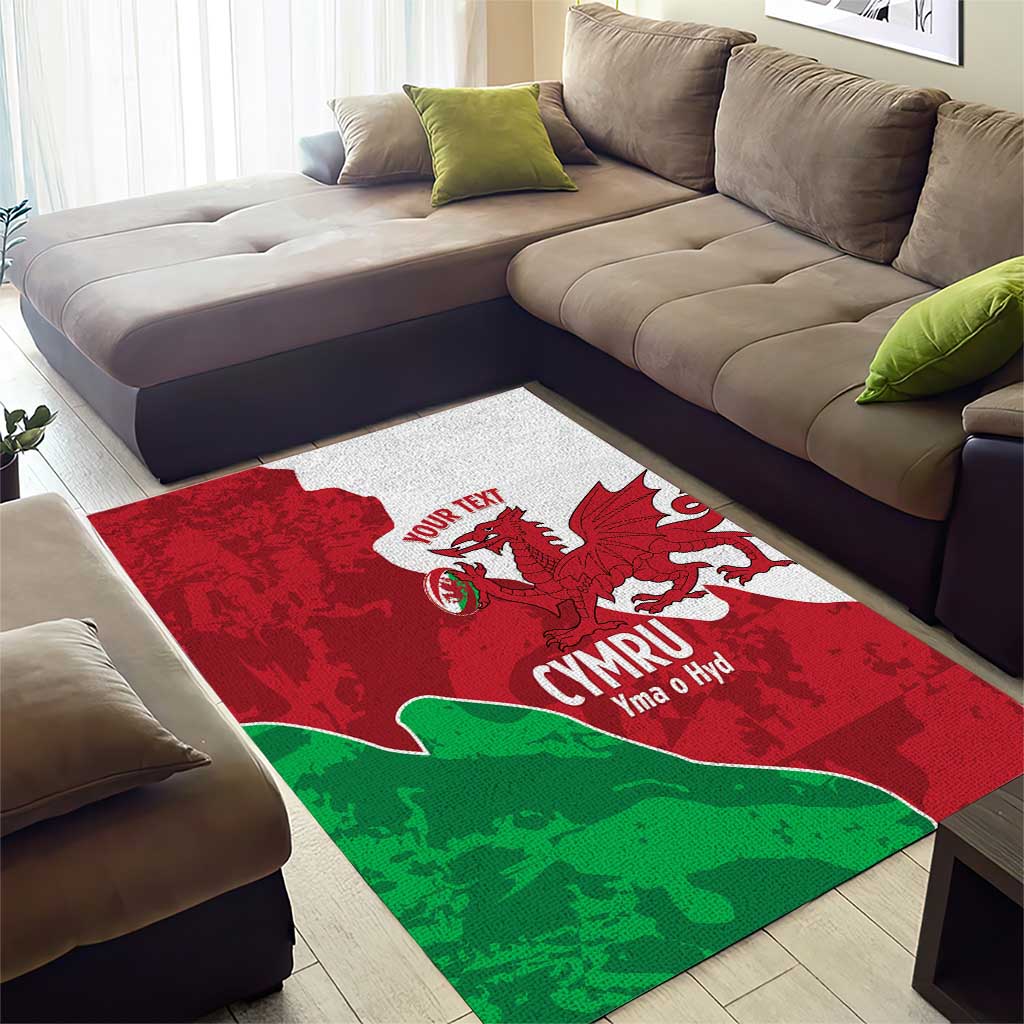 Wales Rugby Custom Area Rug Go Cymru Yma O Hyd - Wonder Print Shop