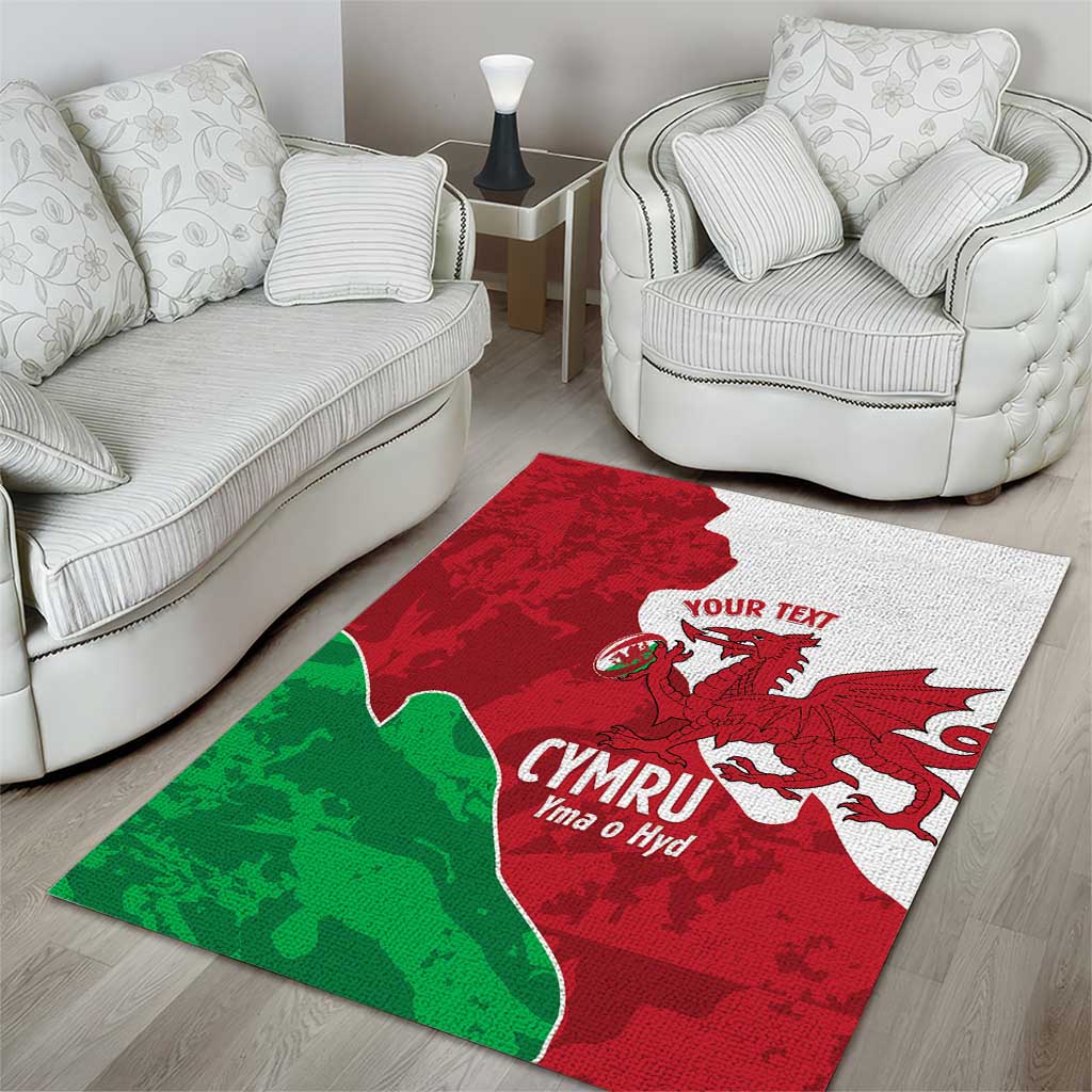 Wales Rugby Custom Area Rug Go Cymru Yma O Hyd - Wonder Print Shop