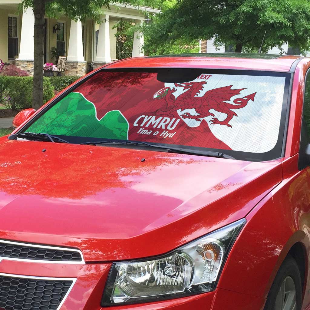 Wales Rugby Custom Auto Sun Shade Go Cymru Yma O Hyd - Wonder Print Shop