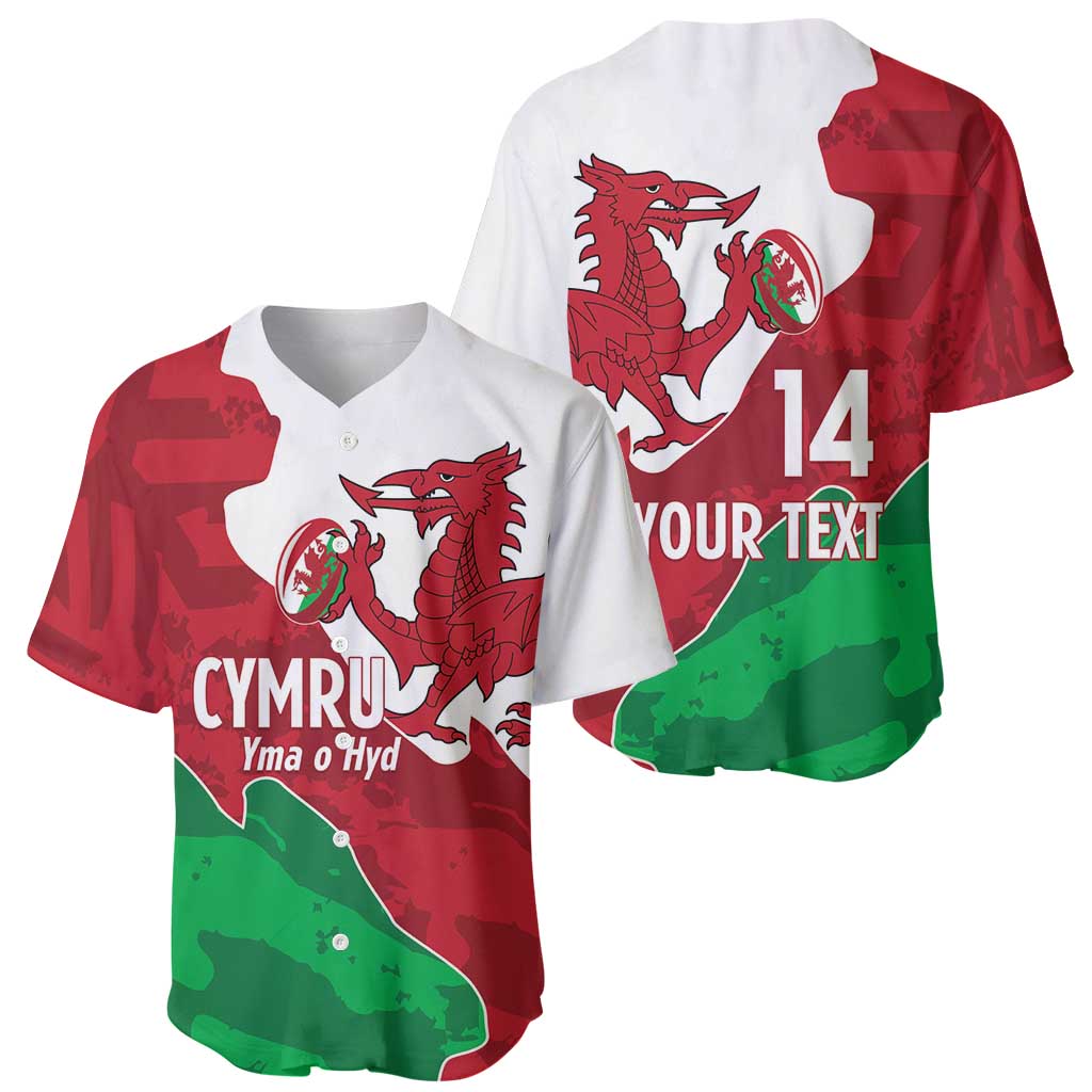 Wales Rugby Custom Baseball Jersey Go Cymru Yma O Hyd - Wonder Print Shop