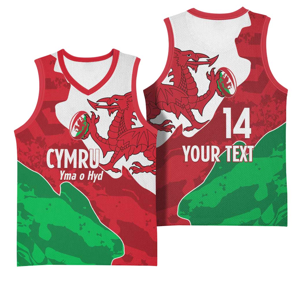 Wales Rugby Custom Basketball Jersey Go Cymru Yma O Hyd - Wonder Print Shop