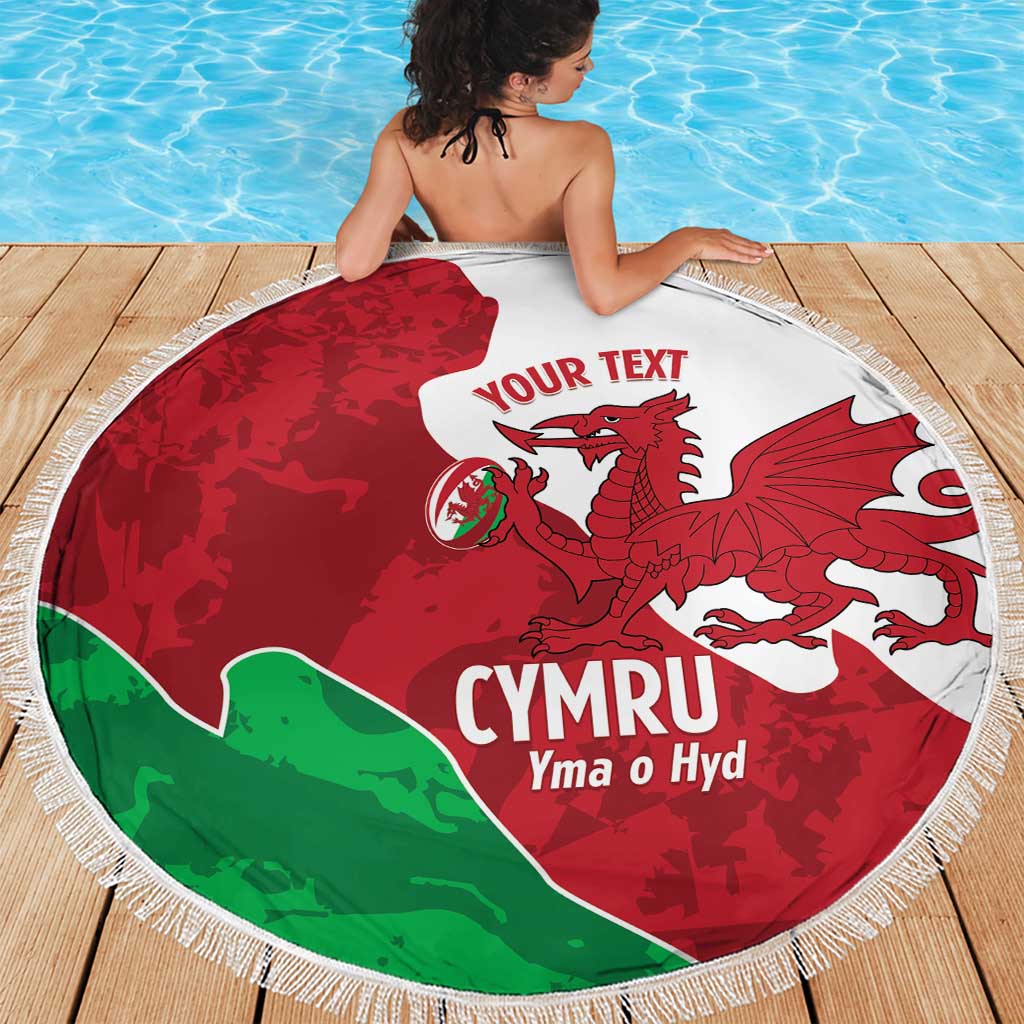 Wales Rugby Custom Beach Blanket Go Cymru Yma O Hyd - Wonder Print Shop