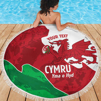Wales Rugby Custom Beach Blanket Go Cymru Yma O Hyd - Wonder Print Shop