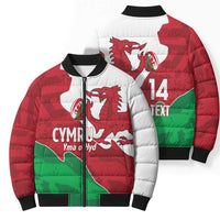 Wales Rugby Custom Bomber Puffer Jacket Go Cymru Yma O Hyd - Wonder Print Shop