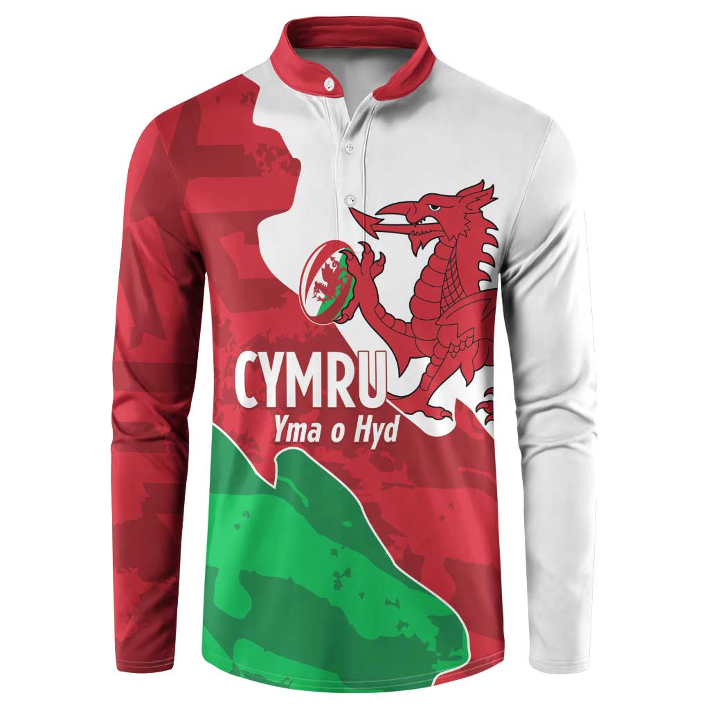 Wales Rugby Custom Button Sweatshirt Go Cymru Yma O Hyd - Wonder Print Shop