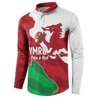 Wales Rugby Custom Button Sweatshirt Go Cymru Yma O Hyd - Wonder Print Shop