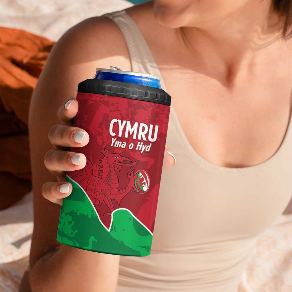 Wales Rugby Custom 4 in 1 Can Cooler Tumbler Go Cymru Yma O Hyd - Wonder Print Shop