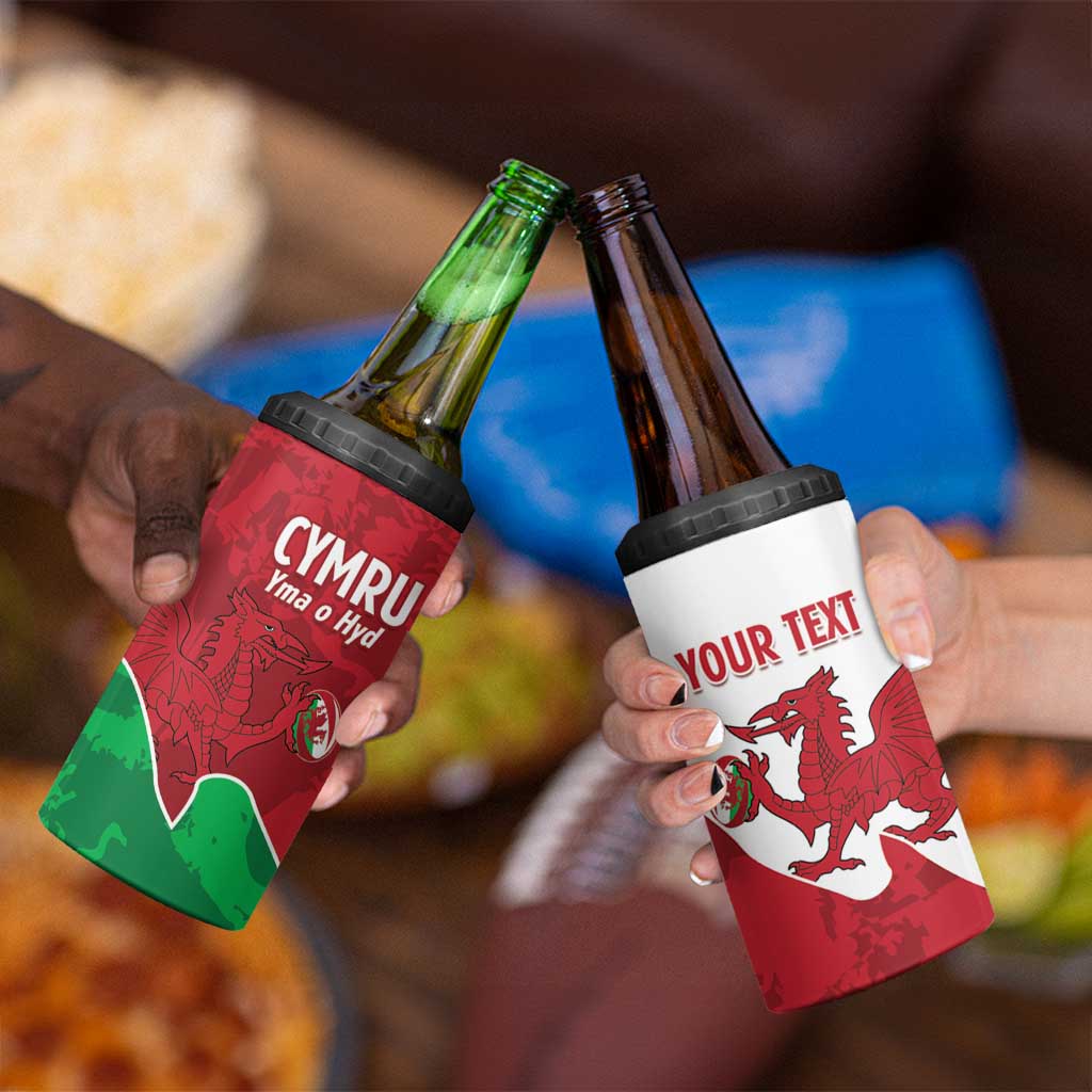 Wales Rugby Custom 4 in 1 Can Cooler Tumbler Go Cymru Yma O Hyd - Wonder Print Shop