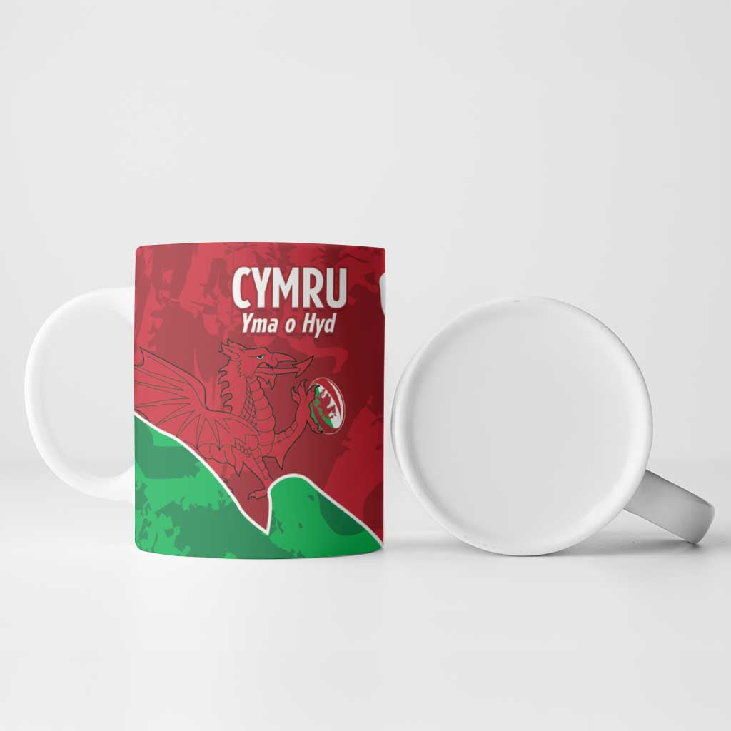 Wales Rugby Custom Ceramic Mug Go Cymru Yma O Hyd - Wonder Print Shop