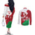 Wales Rugby Custom Couples Matching Off The Shoulder Long Sleeve Dress and Long Sleeve Button Shirt Go Cymru Yma O Hyd - Wonder Print Shop