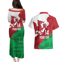 Wales Rugby Custom Couples Matching Puletasi and Hawaiian Shirt Go Cymru Yma O Hyd - Wonder Print Shop