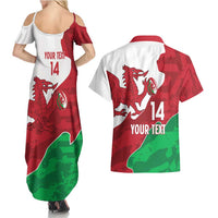 Wales Rugby Custom Couples Matching Summer Maxi Dress and Hawaiian Shirt Go Cymru Yma O Hyd - Wonder Print Shop