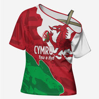 Wales Rugby Custom Cross Shoulder Shirt Go Cymru Yma O Hyd - Wonder Print Shop