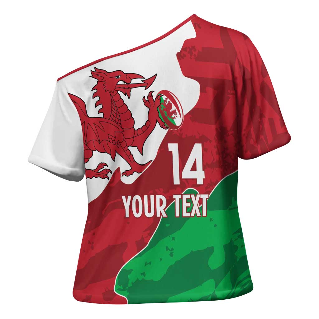 Wales Rugby Custom Cross Shoulder Shirt Go Cymru Yma O Hyd - Wonder Print Shop