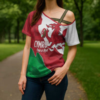 Wales Rugby Custom Cross Shoulder Shirt Go Cymru Yma O Hyd - Wonder Print Shop