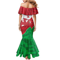 Wales Rugby Custom Family Matching Mermaid Dress and Hawaiian Shirt Go Cymru Yma O Hyd - Wonder Print Shop