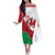 Wales Rugby Custom Family Matching Off The Shoulder Long Sleeve Dress and Hawaiian Shirt Go Cymru Yma O Hyd - Wonder Print Shop