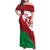 Wales Rugby Custom Family Matching Off Shoulder Maxi Dress and Hawaiian Shirt Go Cymru Yma O Hyd - Wonder Print Shop