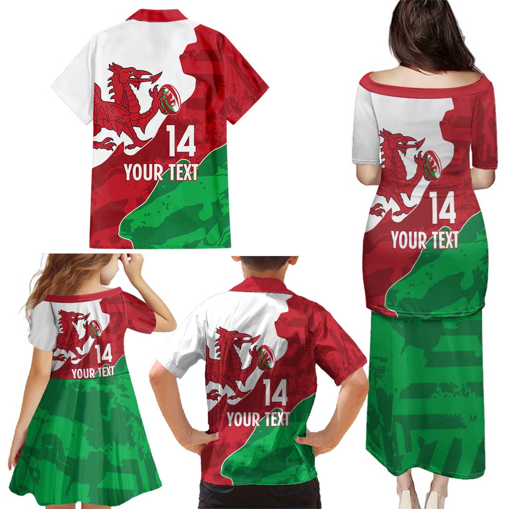 Wales Rugby Custom Family Matching Puletasi and Hawaiian Shirt Go Cymru Yma O Hyd - Wonder Print Shop