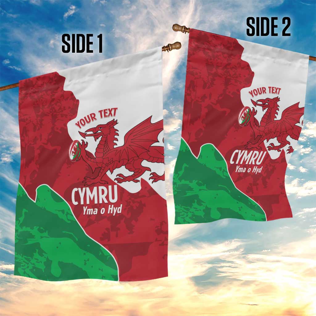 Wales Rugby Custom Garden Flag Go Cymru Yma O Hyd - Wonder Print Shop