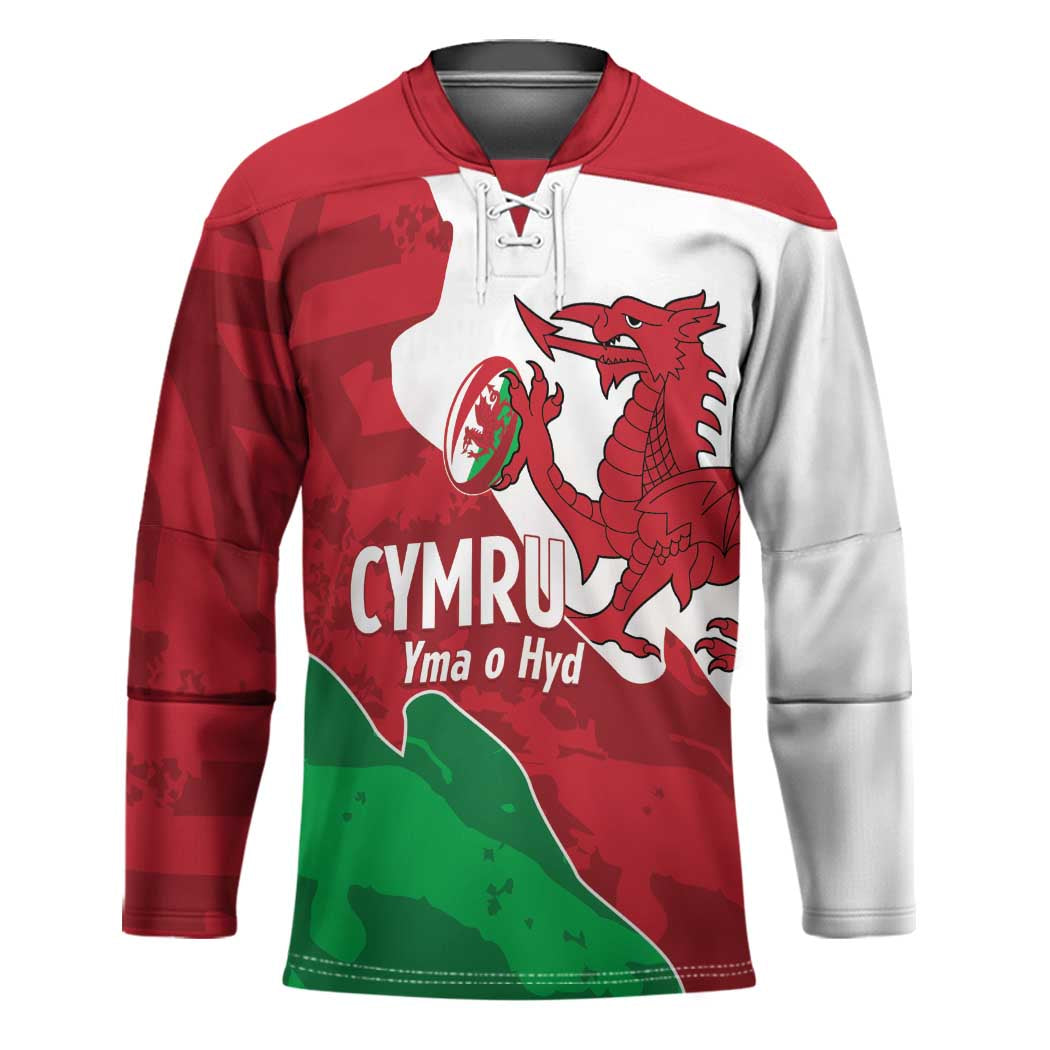 Wales Rugby Custom Hockey Jersey Go Cymru Yma O Hyd - Wonder Print Shop
