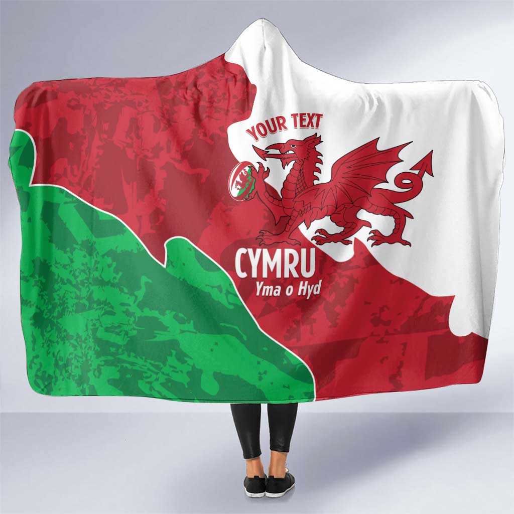 Wales Rugby Custom Hooded Blanket Go Cymru Yma O Hyd - Wonder Print Shop