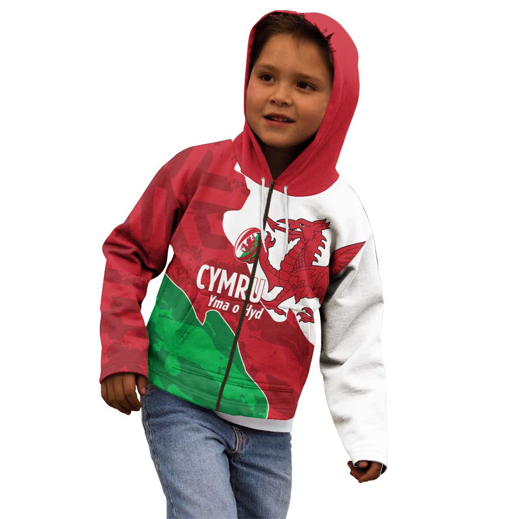 Wales Rugby Custom Kid Hoodie Go Cymru Yma O Hyd - Wonder Print Shop