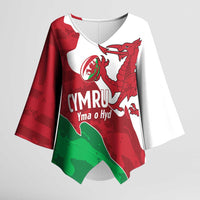 Wales Rugby Custom Kimono Sleeve Blouse Go Cymru Yma O Hyd - Wonder Print Shop