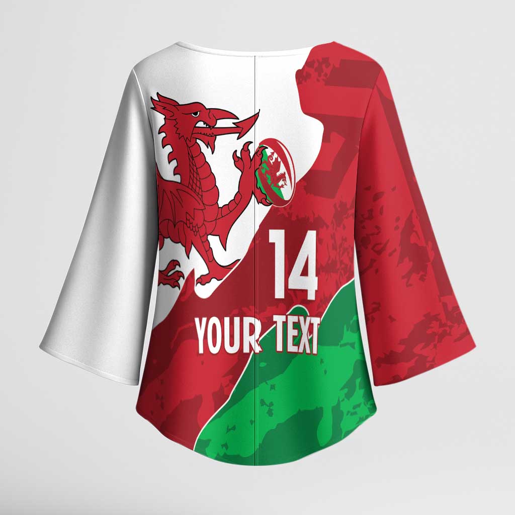Wales Rugby Custom Kimono Sleeve Blouse Go Cymru Yma O Hyd - Wonder Print Shop