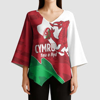Wales Rugby Custom Kimono Sleeve Blouse Go Cymru Yma O Hyd - Wonder Print Shop