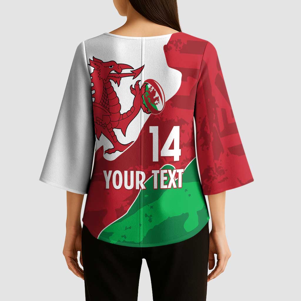 Wales Rugby Custom Kimono Sleeve Blouse Go Cymru Yma O Hyd - Wonder Print Shop