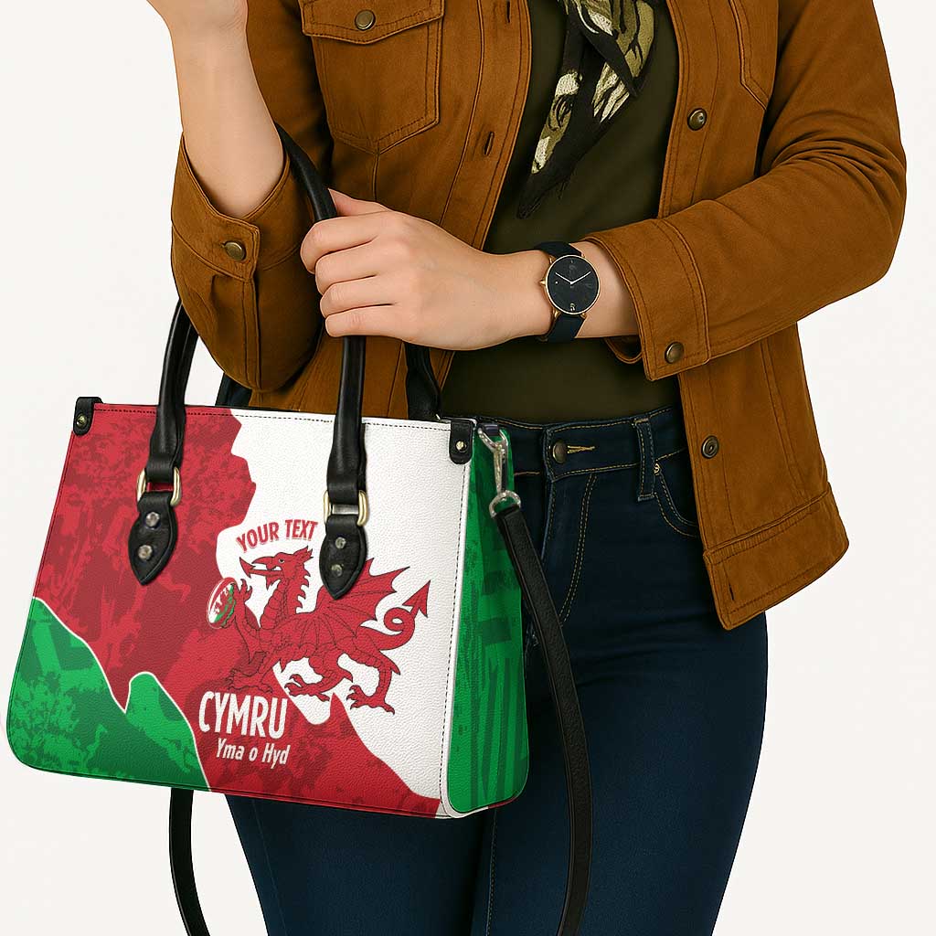 Wales Rugby Custom Leather Bag Go Cymru Yma O Hyd - Wonder Print Shop