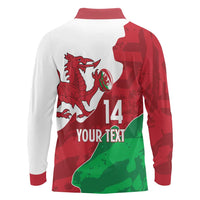 Wales Rugby Custom Long Sleeve Polo Shirt Go Cymru Yma O Hyd - Wonder Print Shop