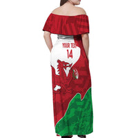 Wales Rugby Custom Off Shoulder Maxi Dress Go Cymru Yma O Hyd - Wonder Print Shop