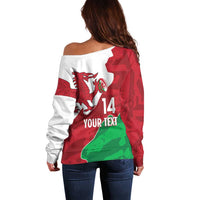 Wales Rugby Custom Off Shoulder Sweater Go Cymru Yma O Hyd - Wonder Print Shop