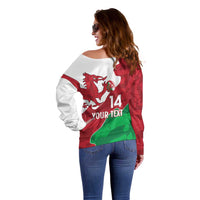 Wales Rugby Custom Off Shoulder Sweater Go Cymru Yma O Hyd - Wonder Print Shop