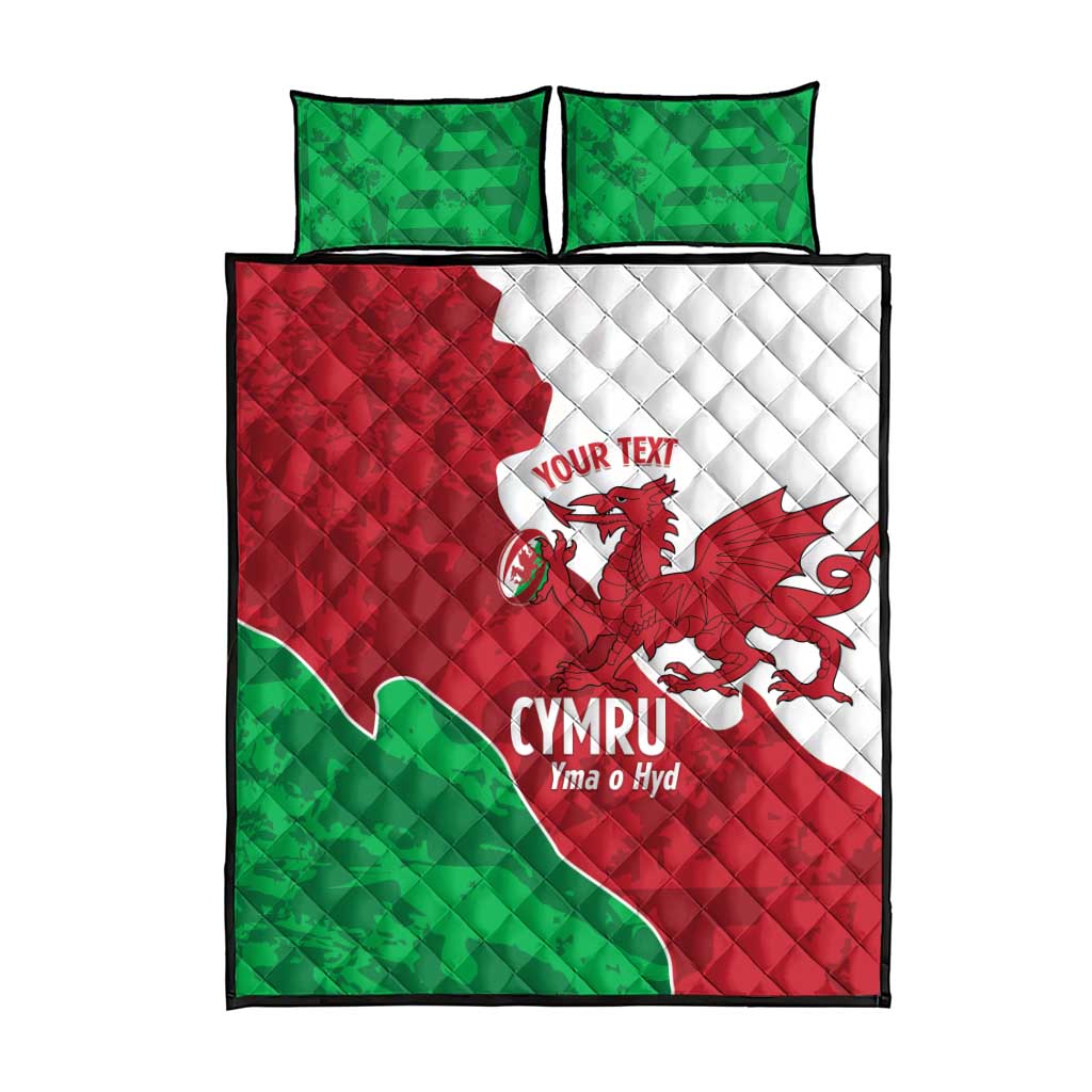 Wales Rugby Custom Quilt Bed Set Go Cymru Yma O Hyd - Wonder Print Shop