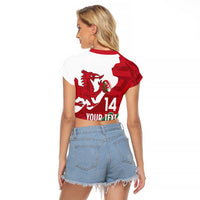 Wales Rugby Custom Raglan Cropped T Shirt Go Cymru Yma O Hyd - Wonder Print Shop