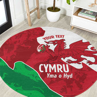 Wales Rugby Custom Round Carpet Go Cymru Yma O Hyd - Wonder Print Shop