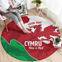 Wales Rugby Custom Round Carpet Go Cymru Yma O Hyd - Wonder Print Shop